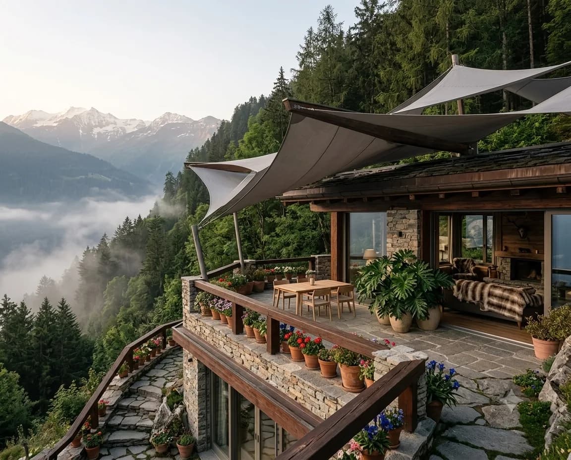 Copertină la terasa unui restaurant